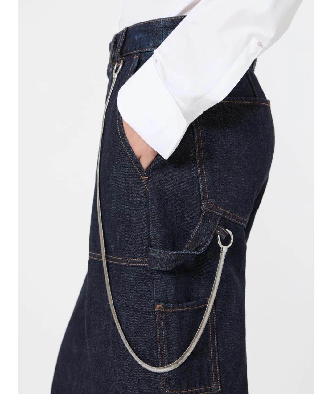 SPORTMAX Синие хлопковые джинсы клеш, фото 5