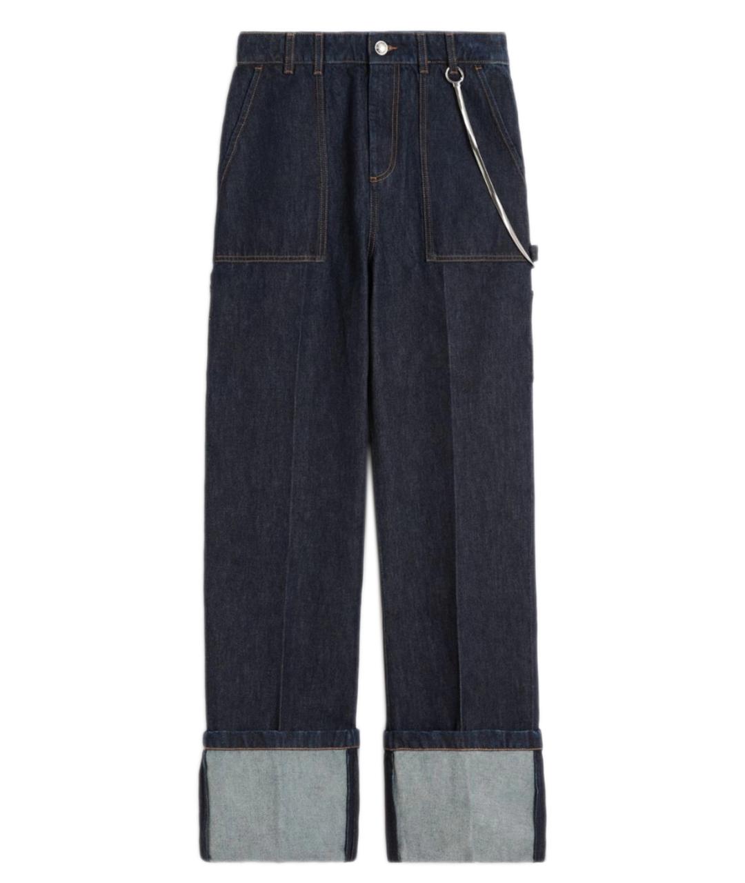 SPORTMAX Синие хлопковые джинсы клеш, фото 1