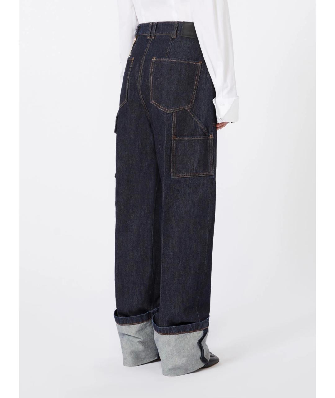 SPORTMAX Синие хлопковые джинсы клеш, фото 4