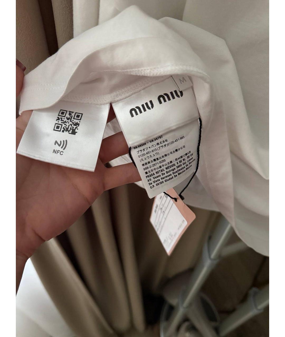 MIU MIU Белая хлопковая блузы, фото 4