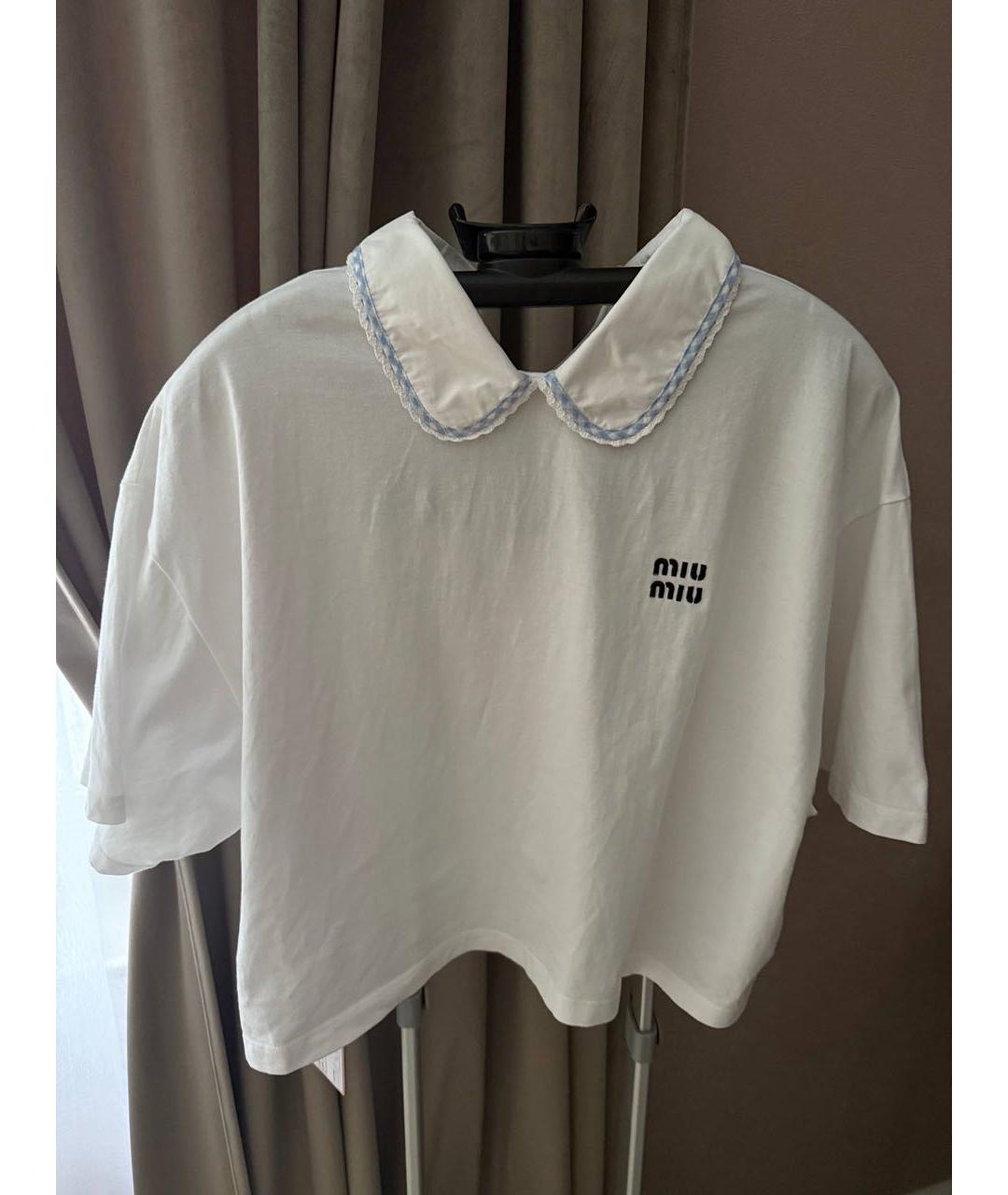 MIU MIU Белая хлопковая блузы, фото 2