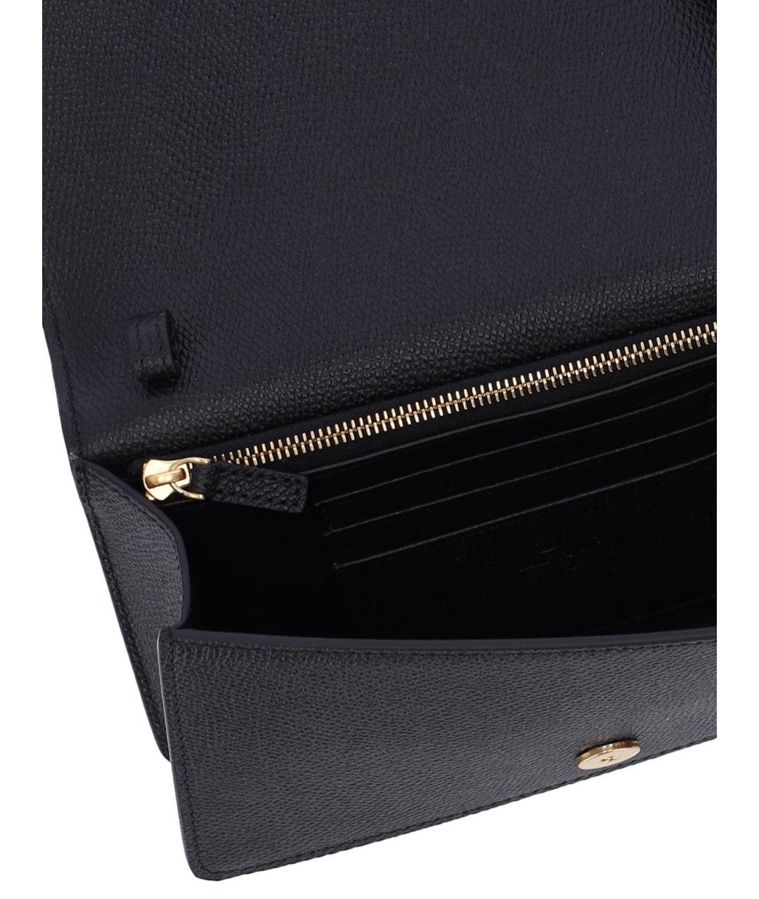 VALENTINO Черная кожаная сумка через плечо, фото 4