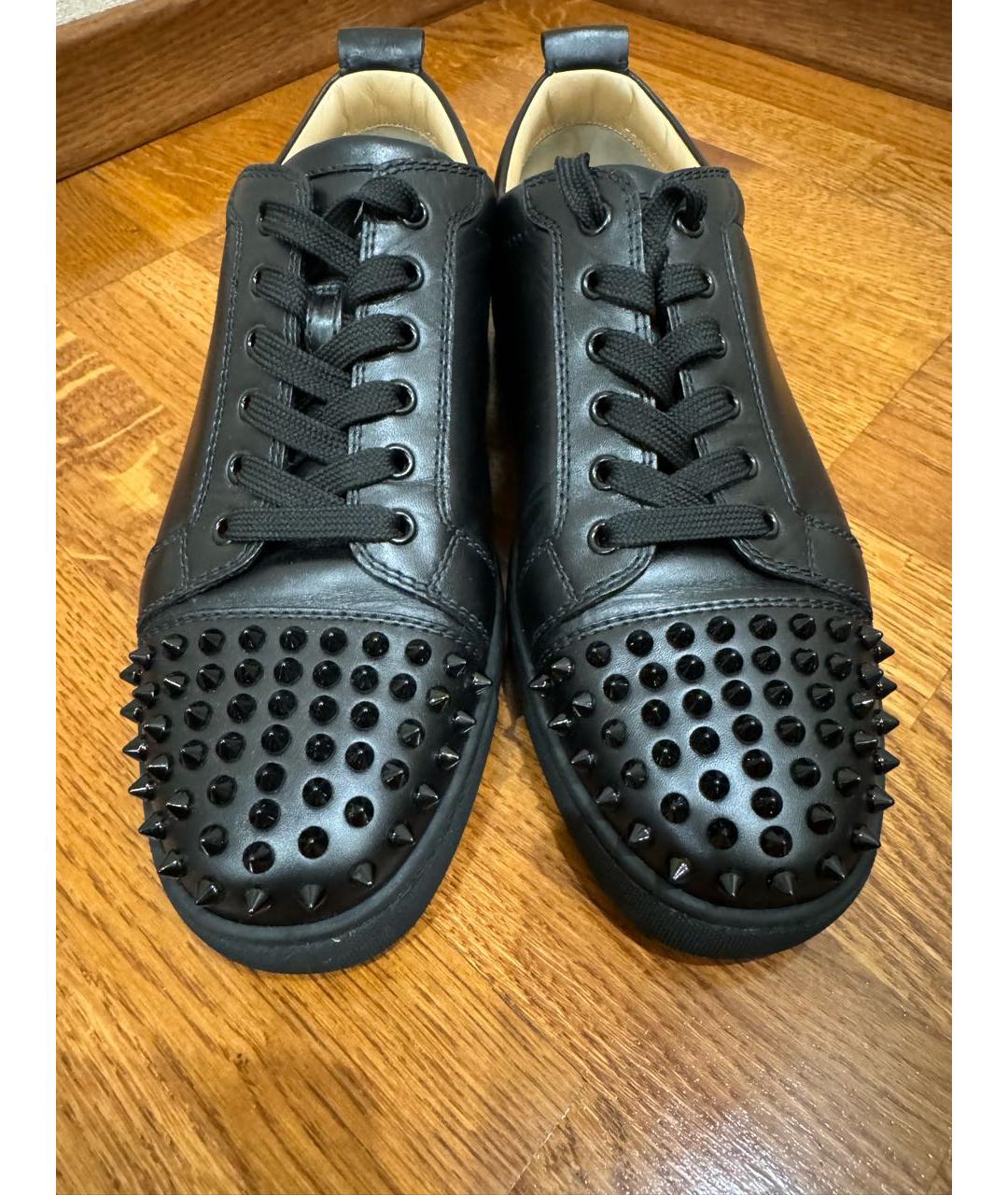 CHRISTIAN LOUBOUTIN Черные кожаные низкие кроссовки / кеды, фото 3