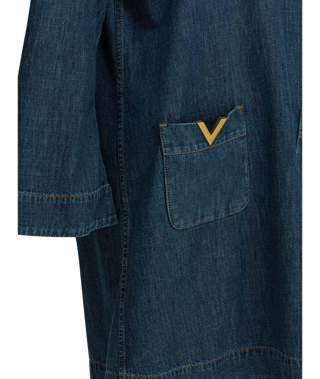 VALENTINO Синее хлопковое платье, фото 3