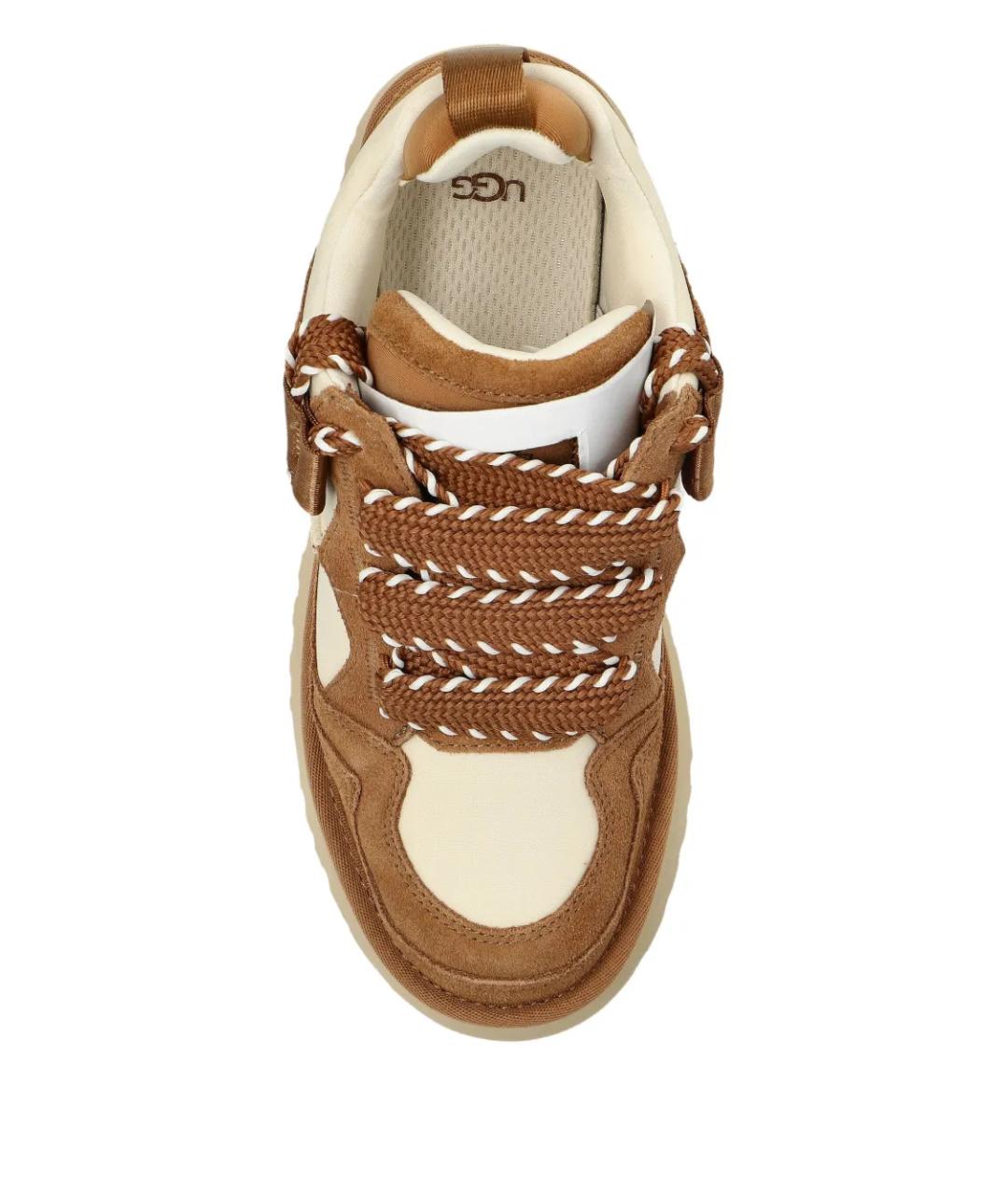 UGG AUSTRALIA Коричневые кожаные кроссовки, фото 3