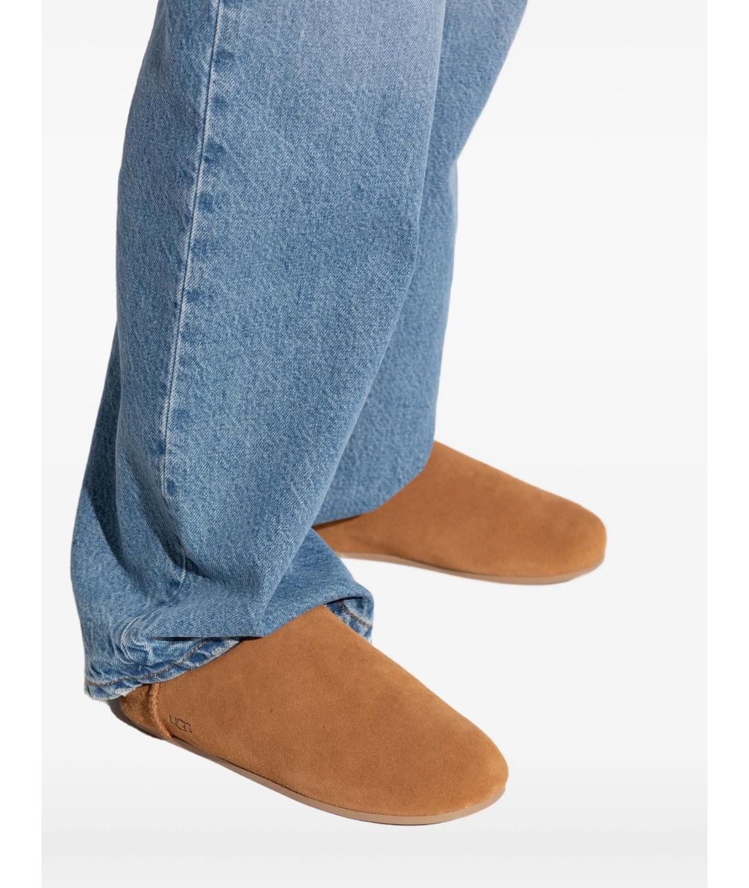 UGG AUSTRALIA Бежевые замшевые мюли, фото 2