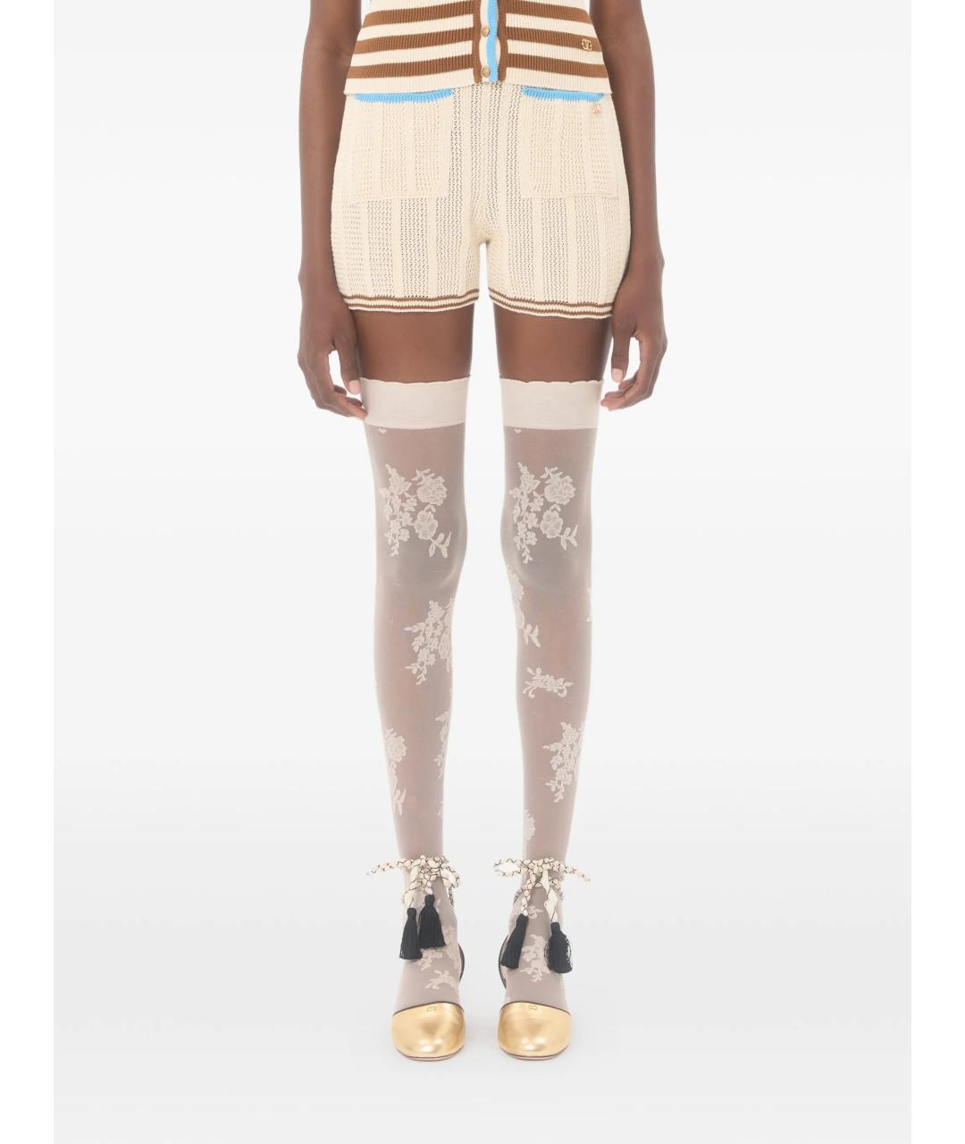 VALENTINO Бежевые хлопковые шорты, фото 3