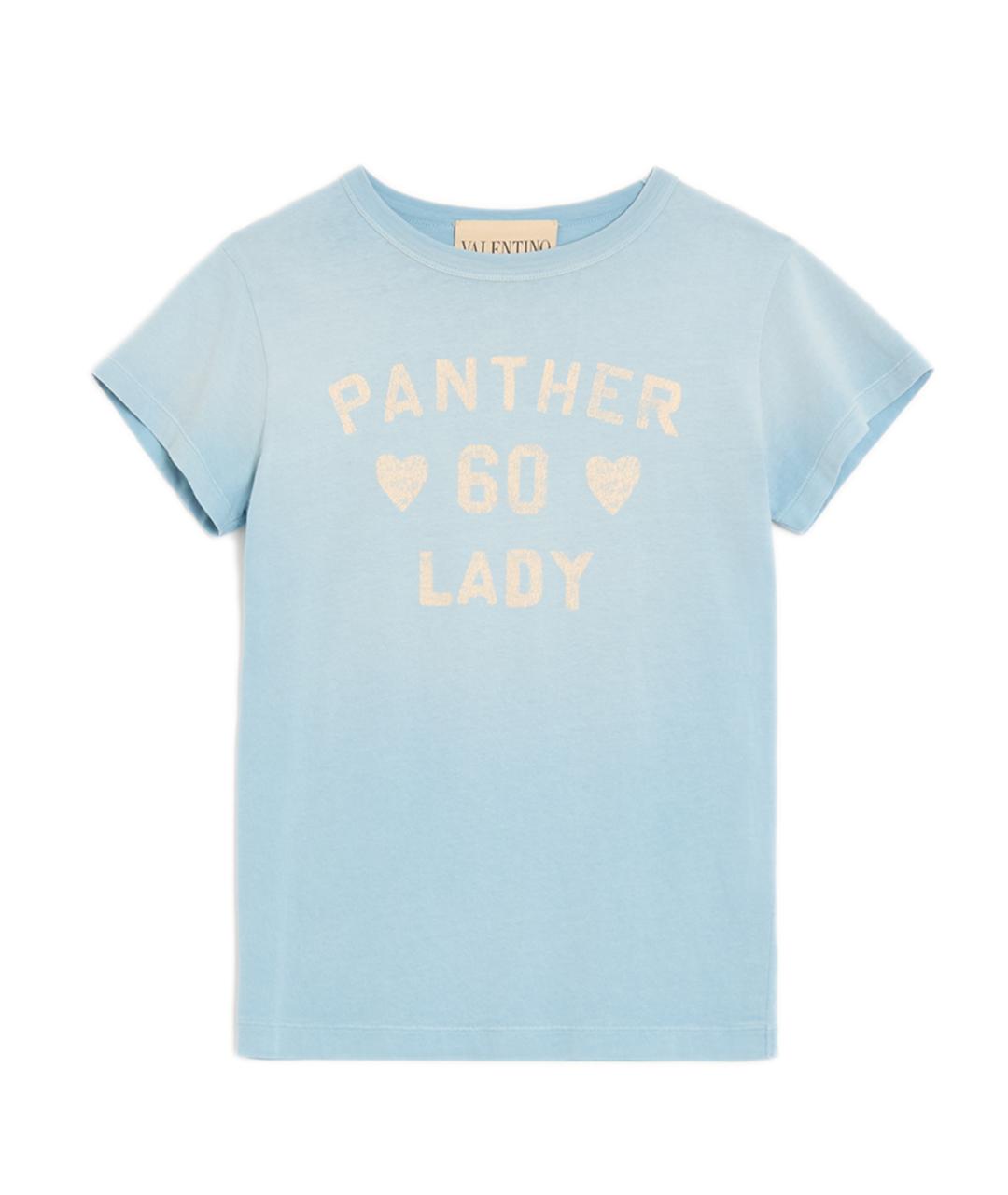 VALENTINO Голубая хлопковая футболка, фото 1