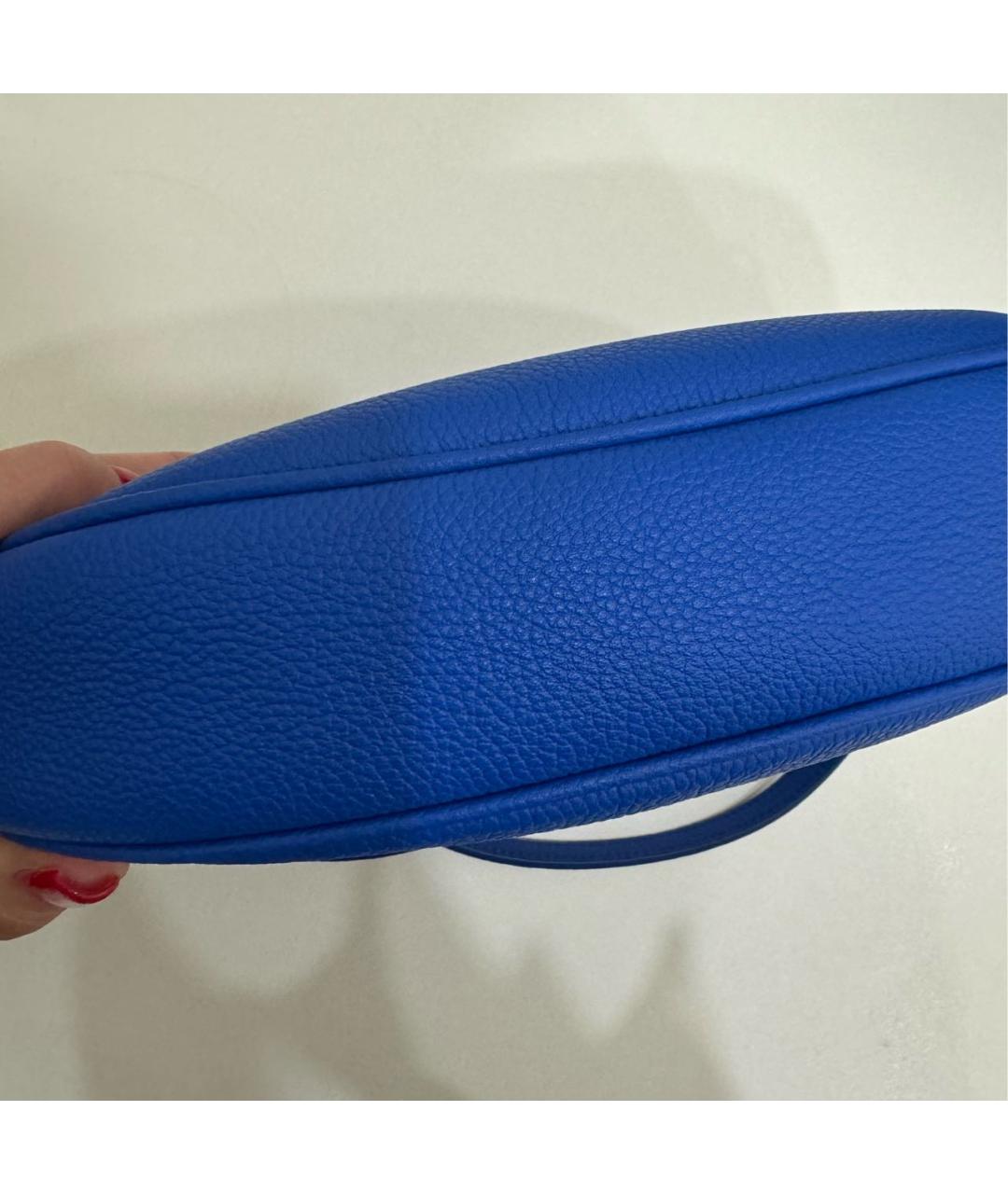 CELINE Синяя кожаная сумка с короткими ручками, фото 4