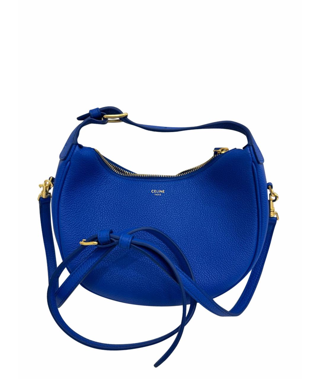 CELINE Синяя кожаная сумка с короткими ручками, фото 1