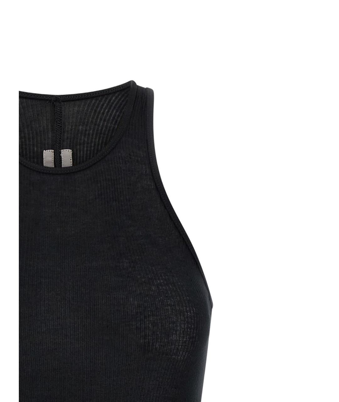 RICK OWENS Черная вискозная майка, фото 3