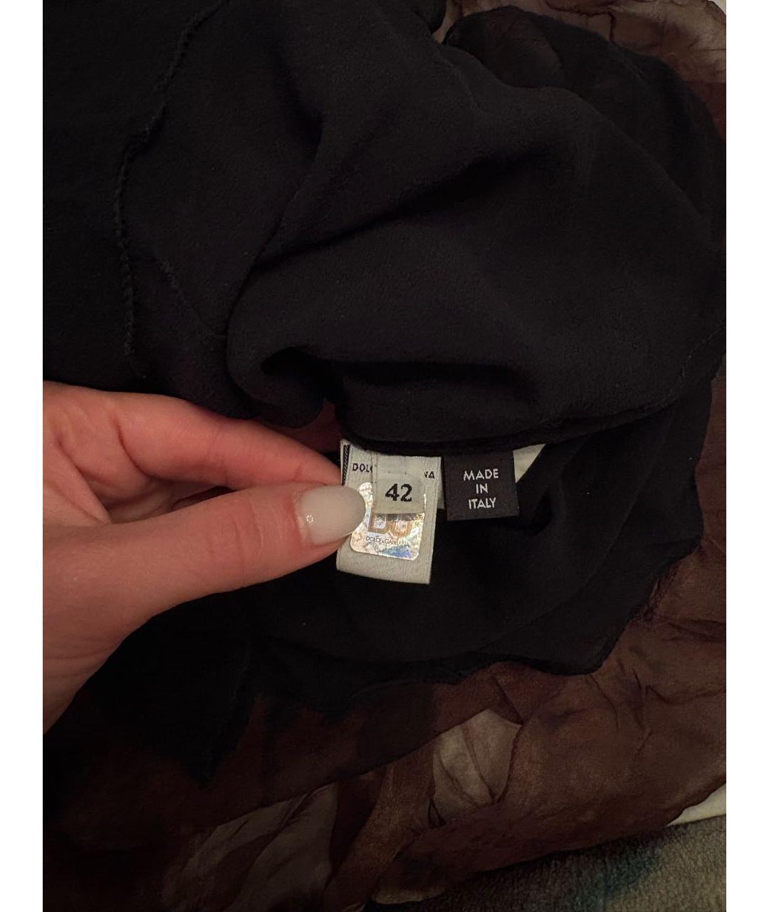 DOLCE&GABBANA Коричневое шелковое повседневное платье, фото 7