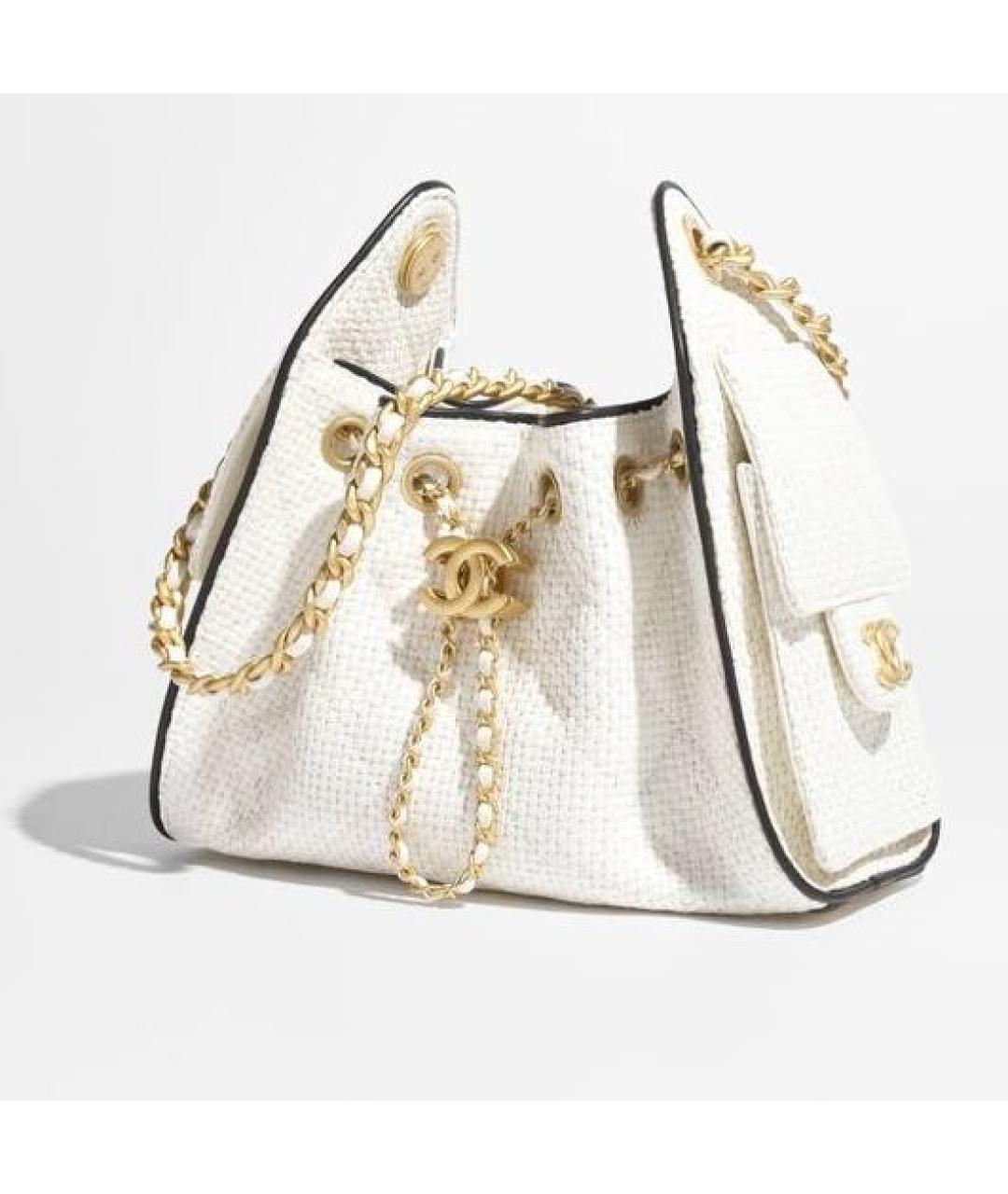 CHANEL Белая кожаная сумка через плечо, фото 2