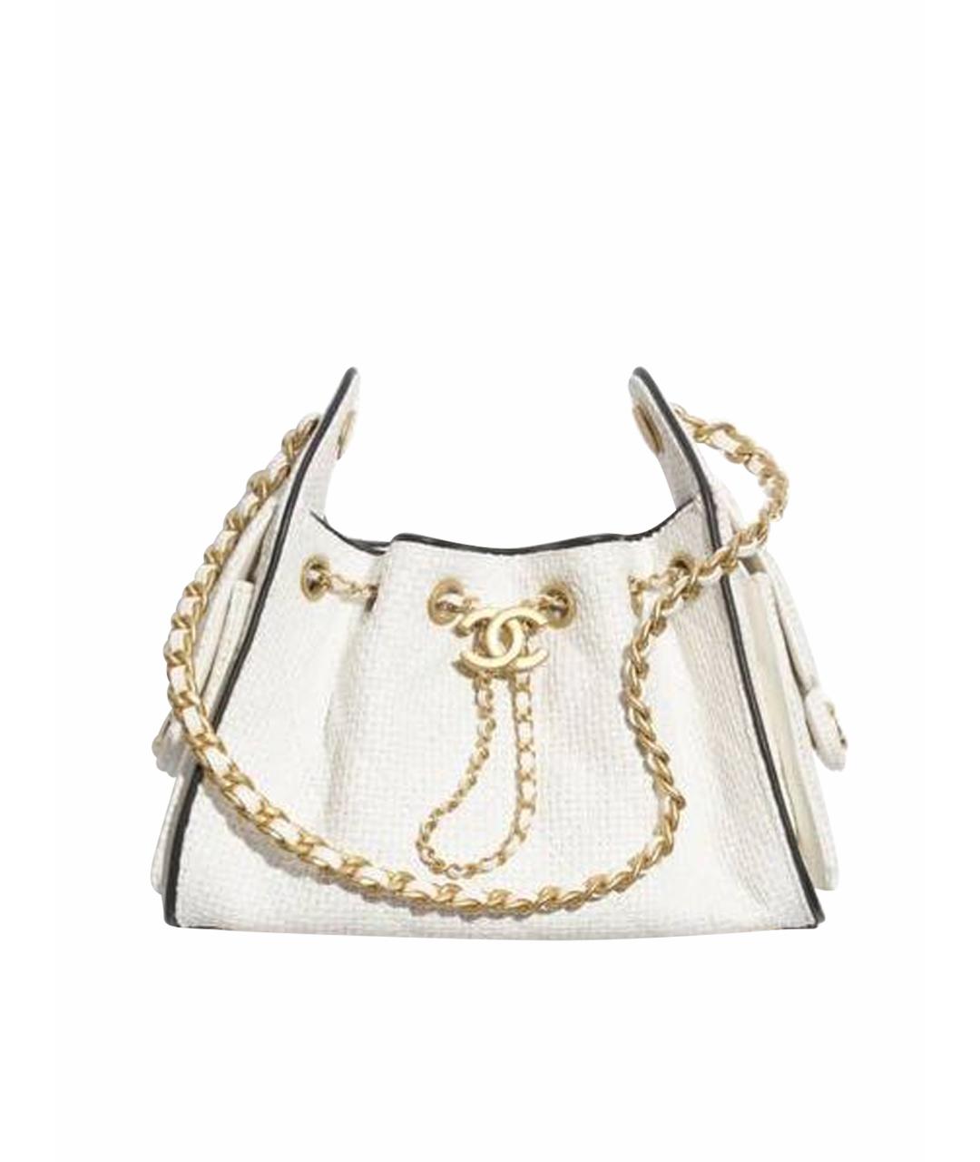 CHANEL Белая кожаная сумка через плечо, фото 1