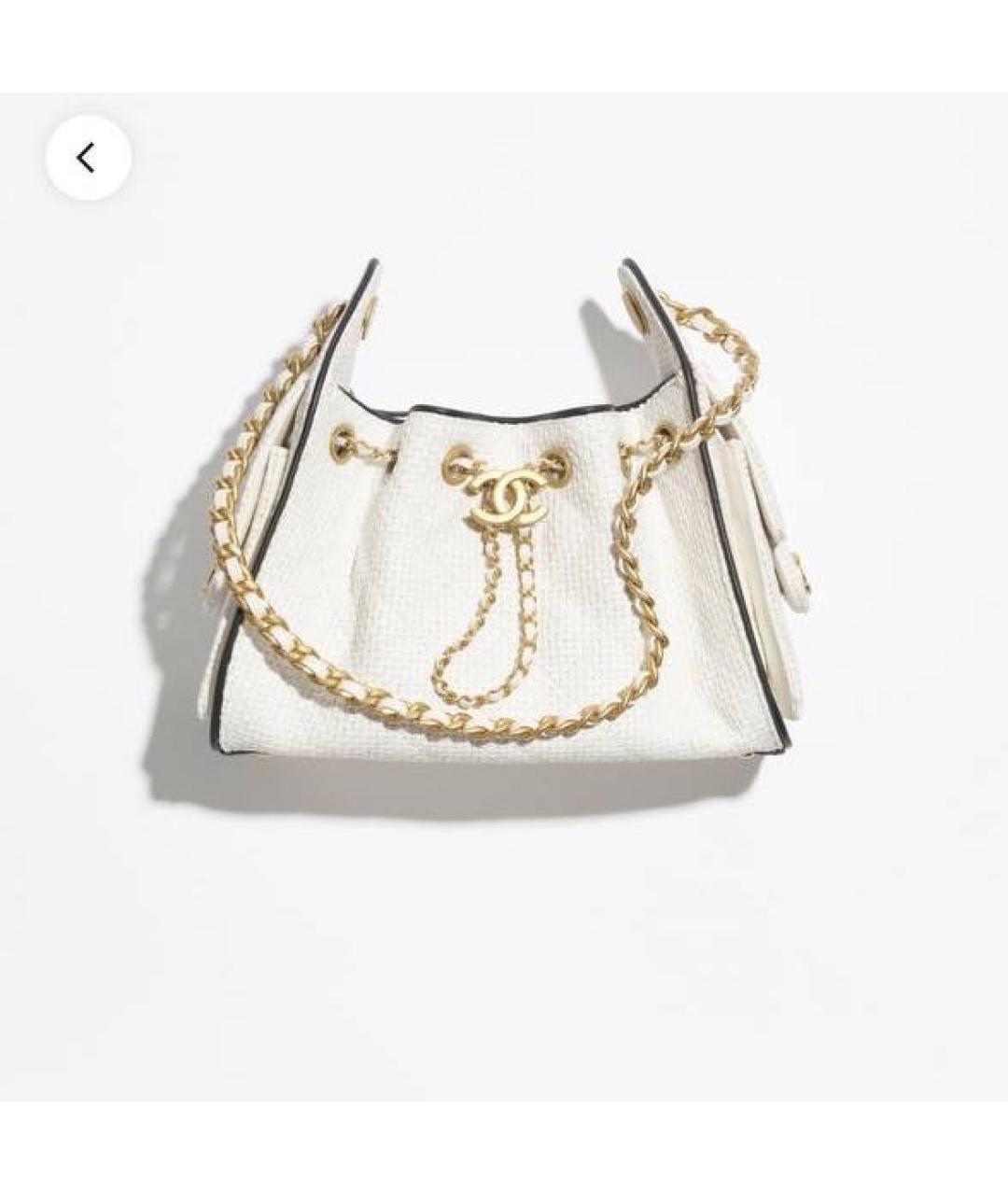 CHANEL Белая кожаная сумка через плечо, фото 4