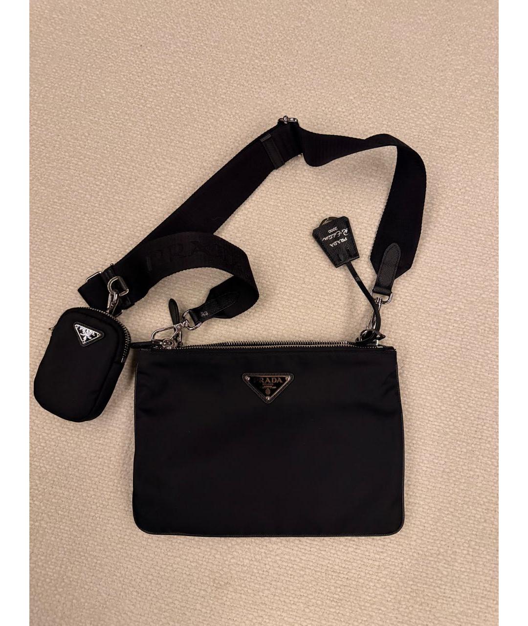 PRADA Черная тканевая сумка через плечо, фото 9