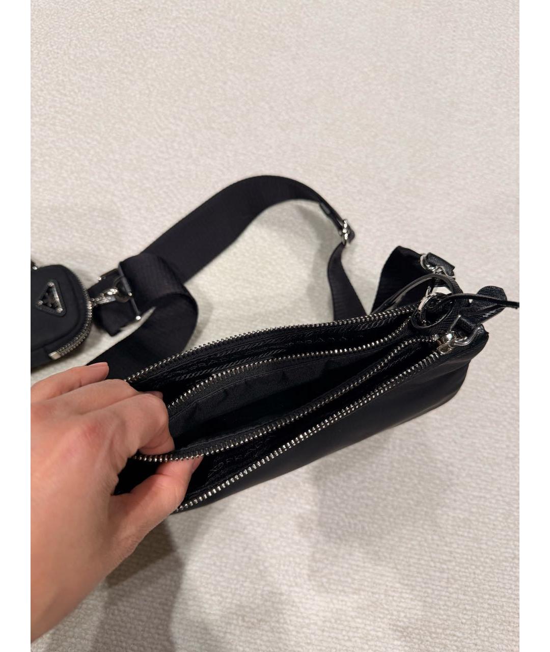 PRADA Черная тканевая сумка через плечо, фото 4