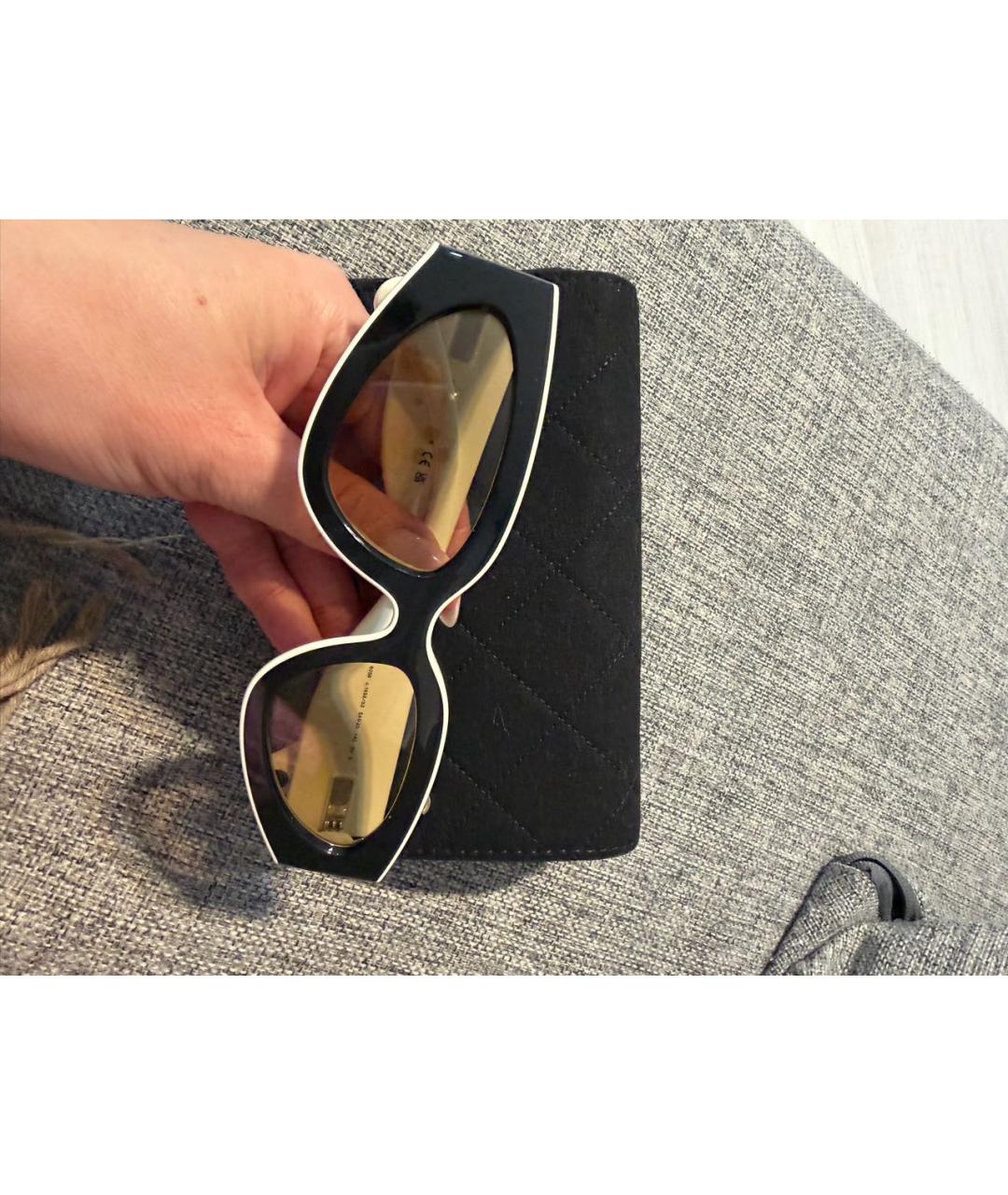 CHANEL Черные пластиковые солнцезащитные очки, фото 5