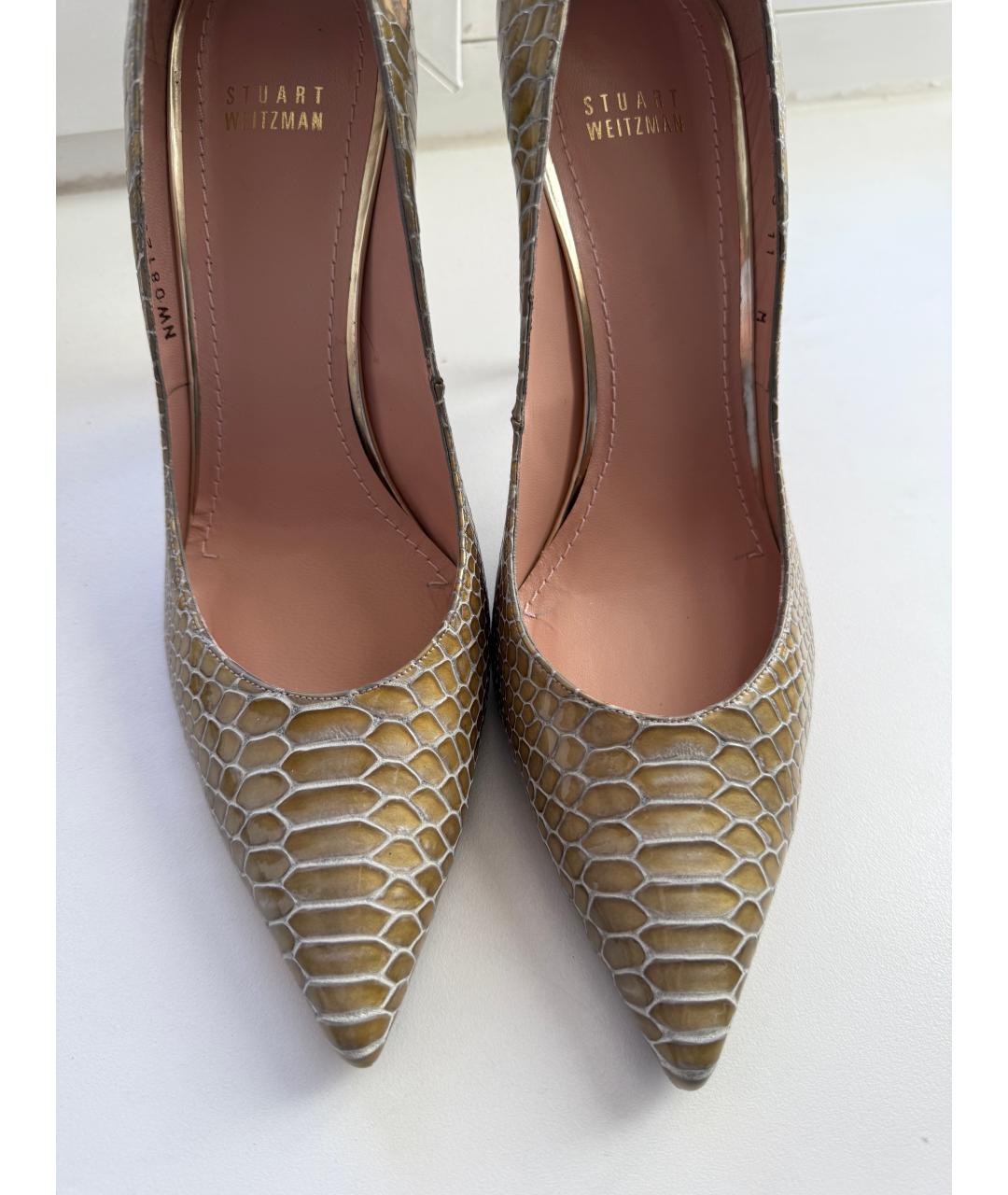 STUART WEITZMAN Бежевые кожаные туфли, фото 3