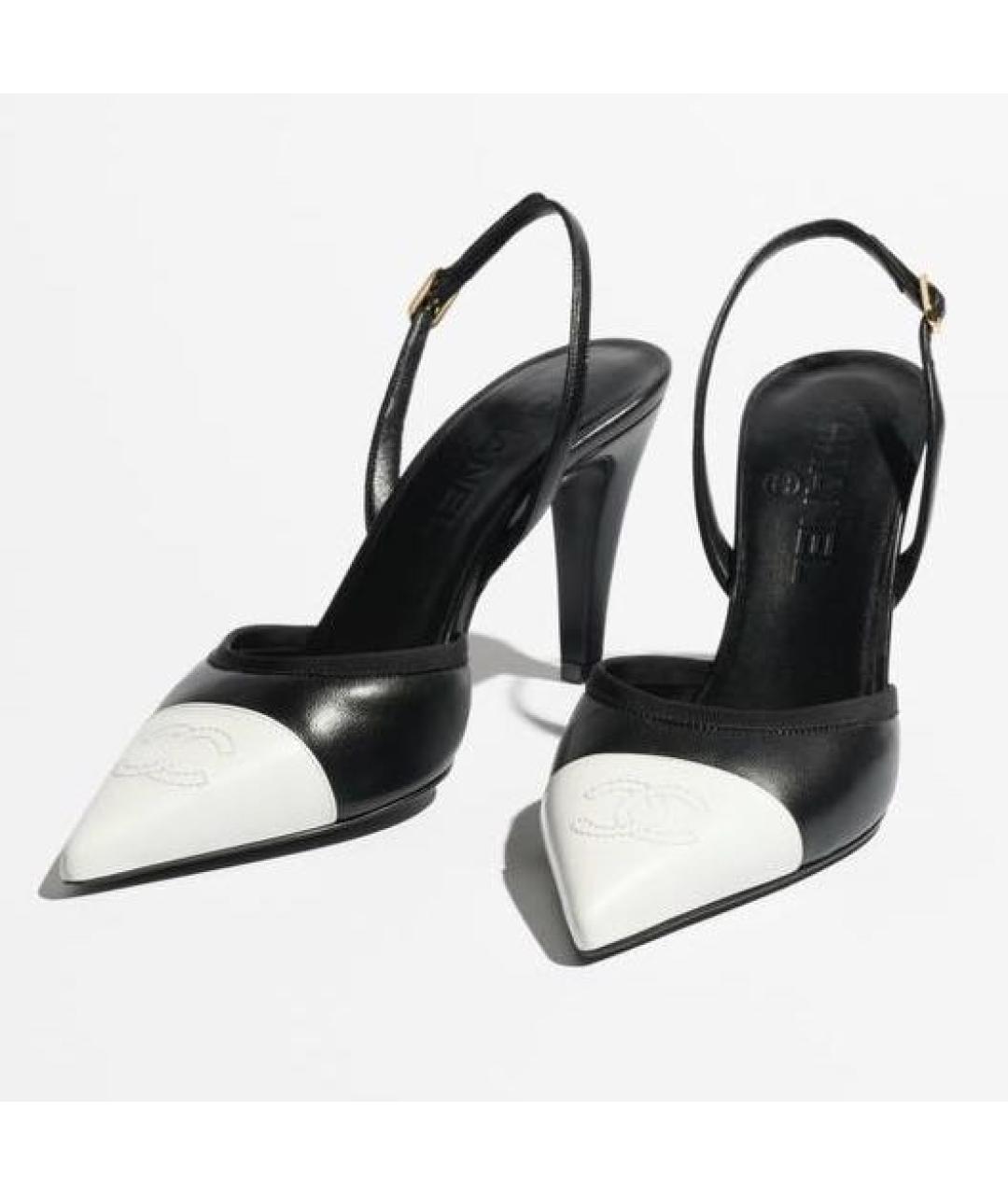 CHANEL Белые кожаные лодочки на низком каблуке, фото 2