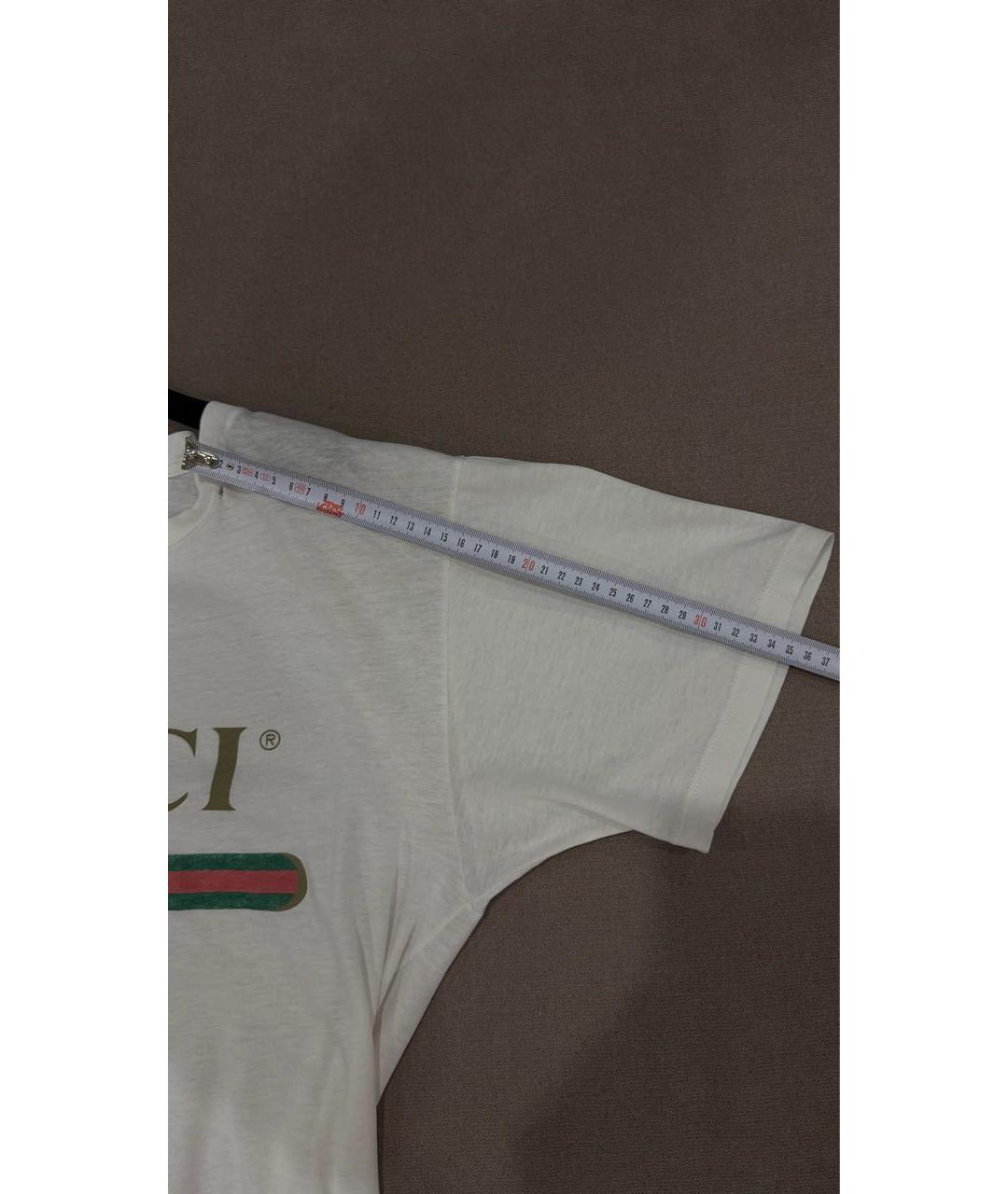 GUCCI Белая хлопковая футболка, фото 8