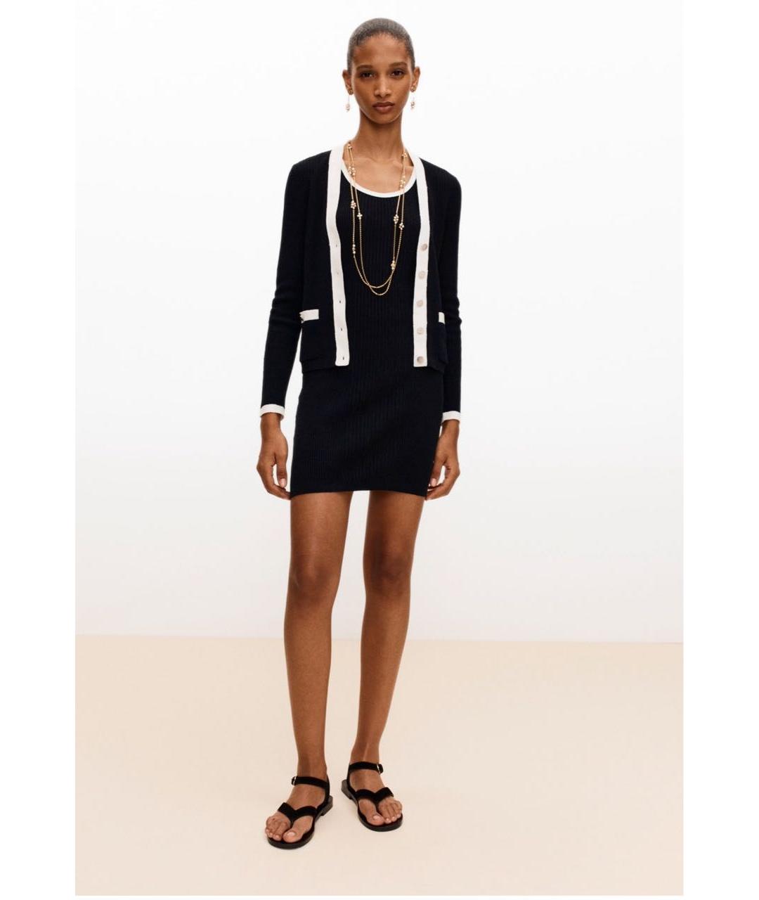 CHANEL Черное льняное повседневное платье, фото 3