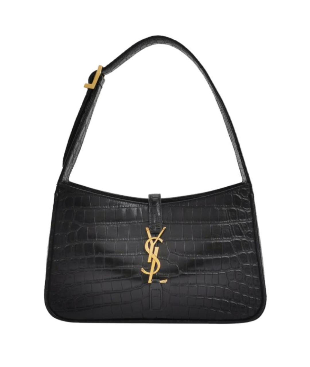 SAINT LAURENT Черная кожаная сумка через плечо, фото 1