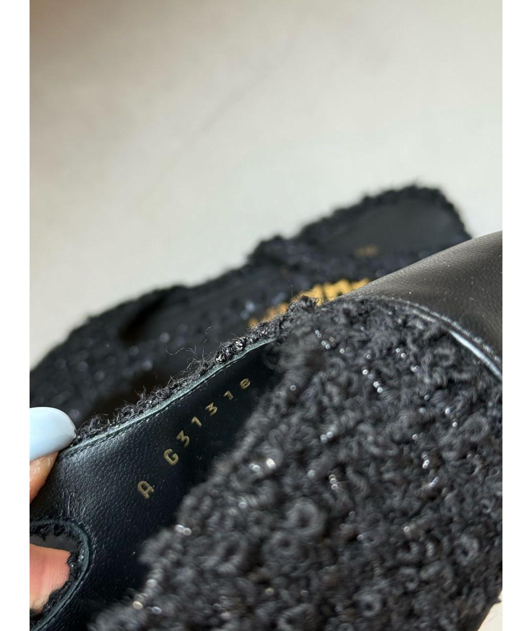 CHANEL Черные текстильные лодочки на низком каблуке, фото 6