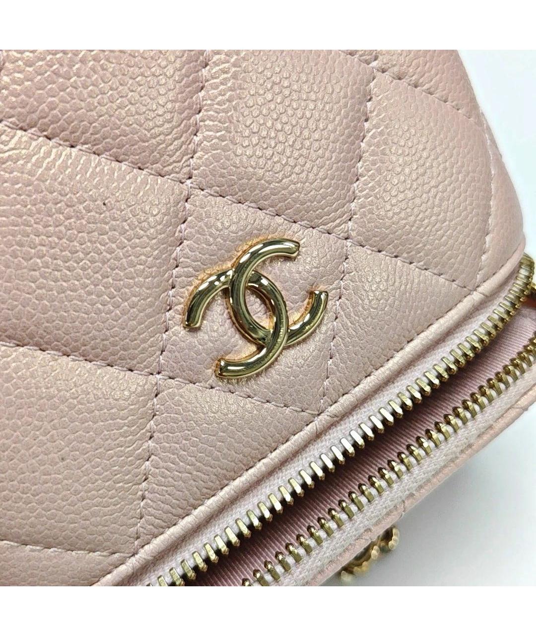 CHANEL Розовая кожаная сумка с короткими ручками, фото 7