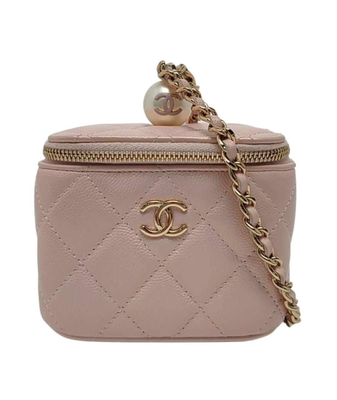 CHANEL Розовая кожаная сумка с короткими ручками, фото 1