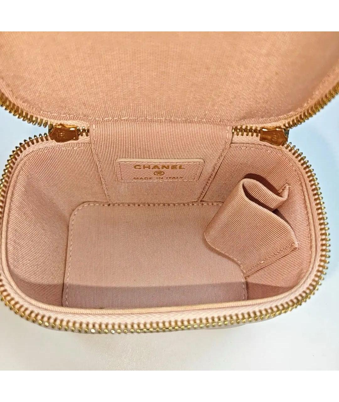 CHANEL Розовая кожаная сумка с короткими ручками, фото 6