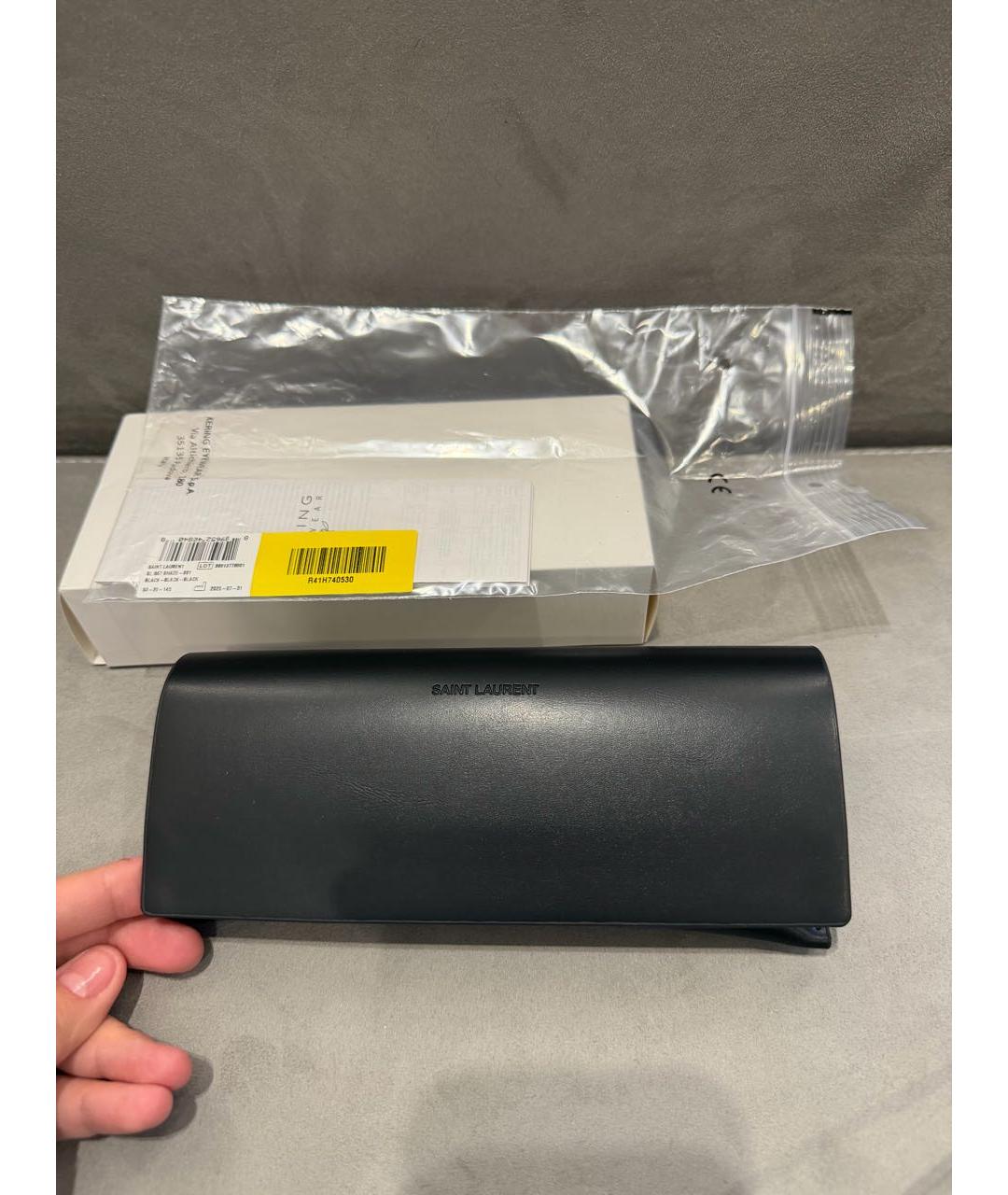 SAINT LAURENT Черные пластиковые солнцезащитные очки, фото 6