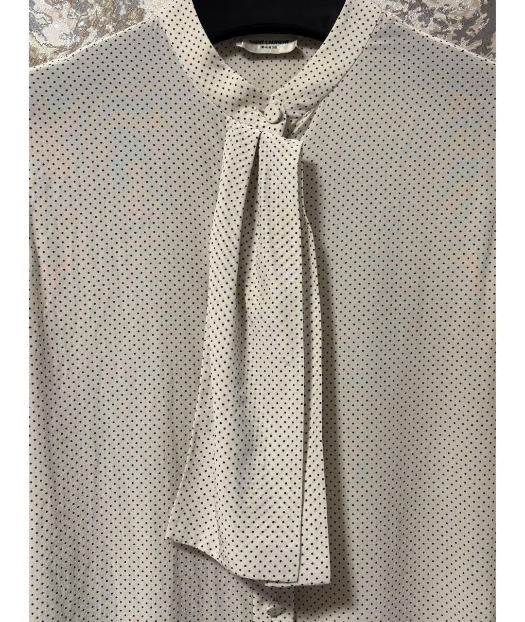 SAINT LAURENT Белая шелковая блузы, фото 4