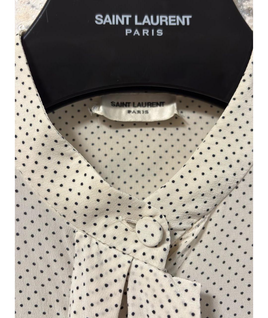 SAINT LAURENT Белая шелковая блузы, фото 3