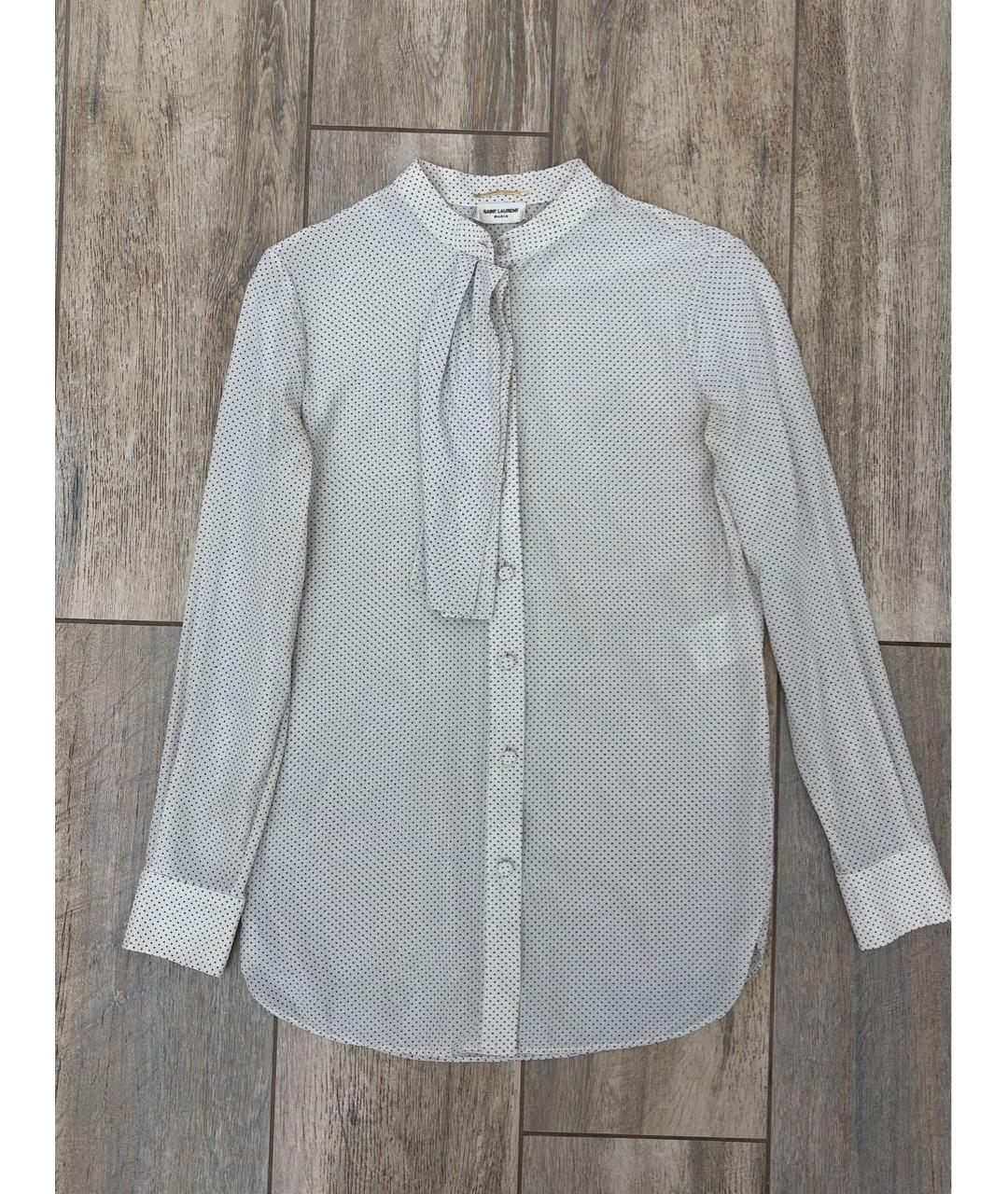 SAINT LAURENT Белая шелковая блузы, фото 2