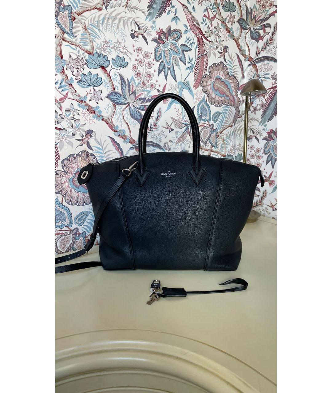 LOUIS VUITTON Черная кожаная сумка тоут, фото 2