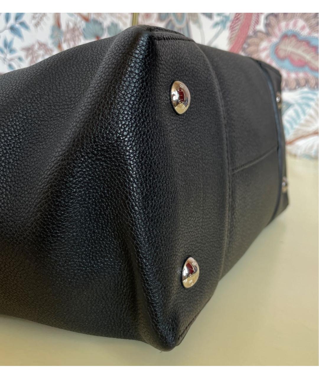 LOUIS VUITTON Черная кожаная сумка тоут, фото 8