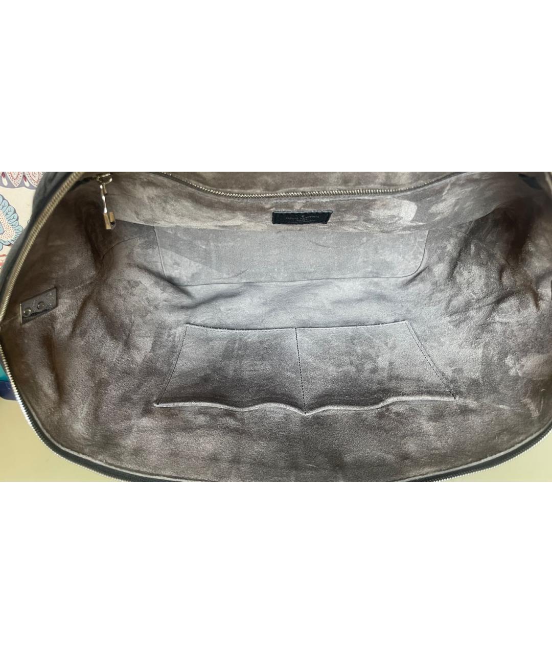 LOUIS VUITTON Черная кожаная сумка тоут, фото 6