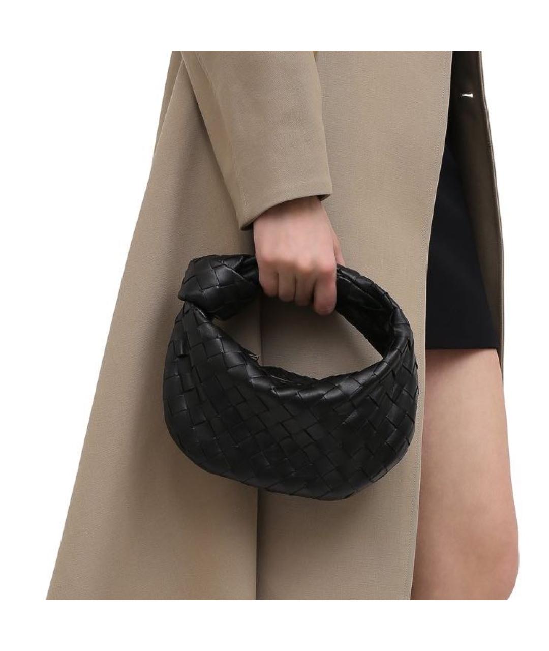 BOTTEGA VENETA Черная кожаная сумка с короткими ручками, фото 2