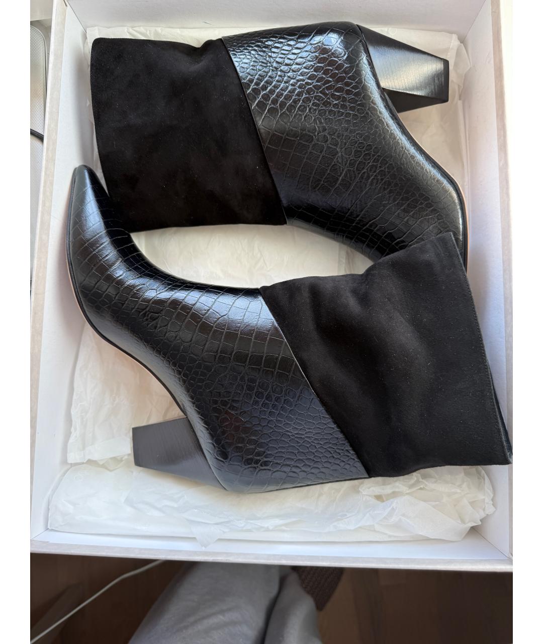 JIMMY CHOO Черные кожаные сапоги, фото 4