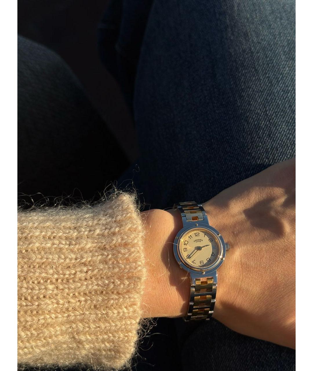 HERMES Золотые стальные часы, фото 7
