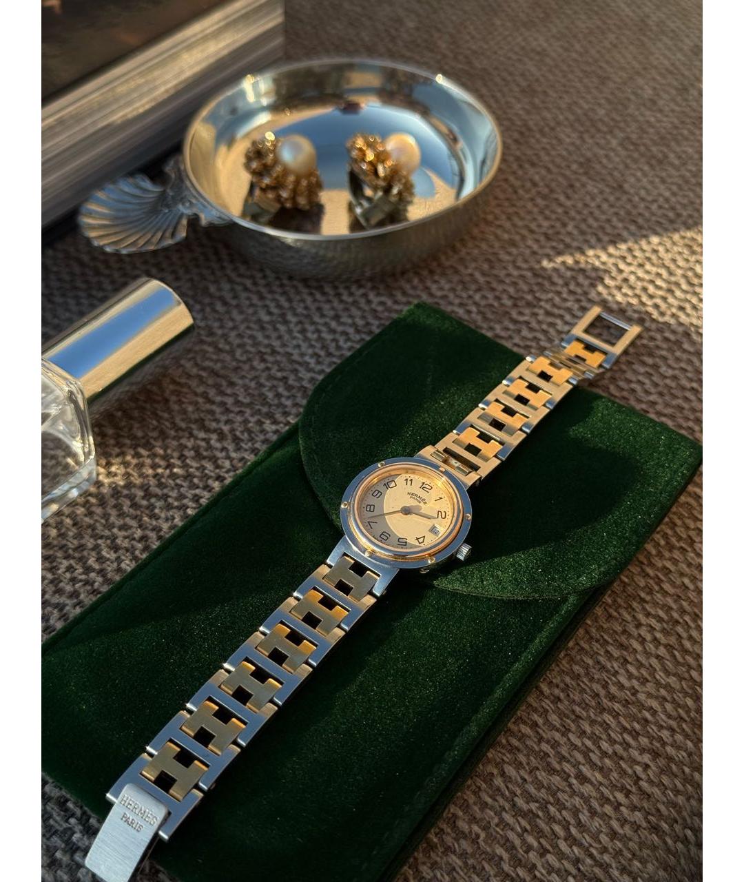 HERMES Золотые стальные часы, фото 3