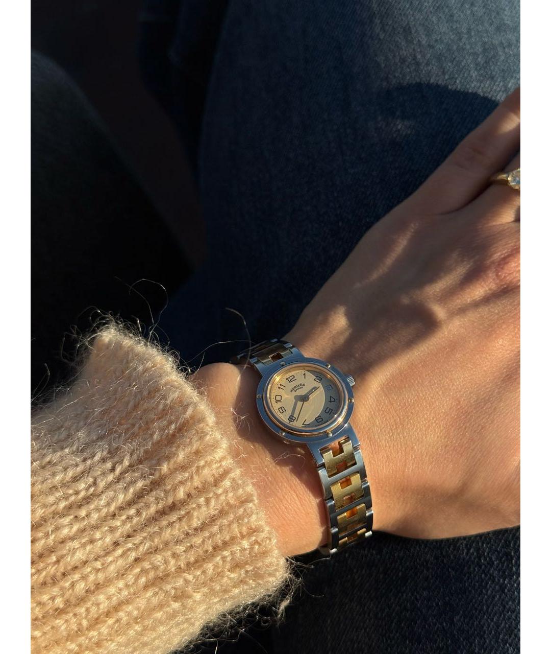 HERMES Золотые стальные часы, фото 5