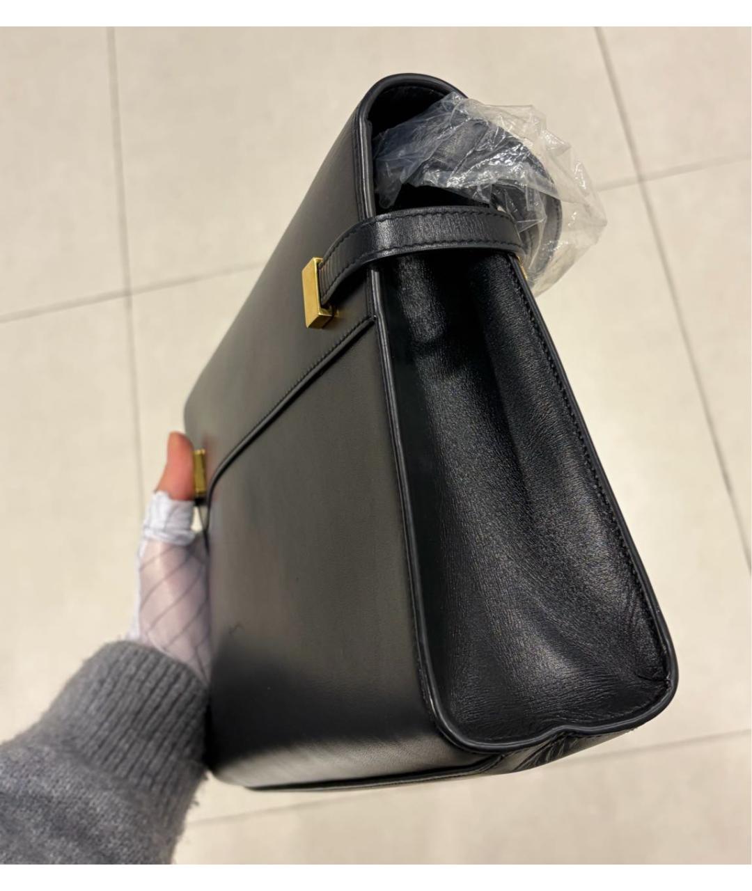 SAINT LAURENT Черная кожаная сумка через плечо, фото 4