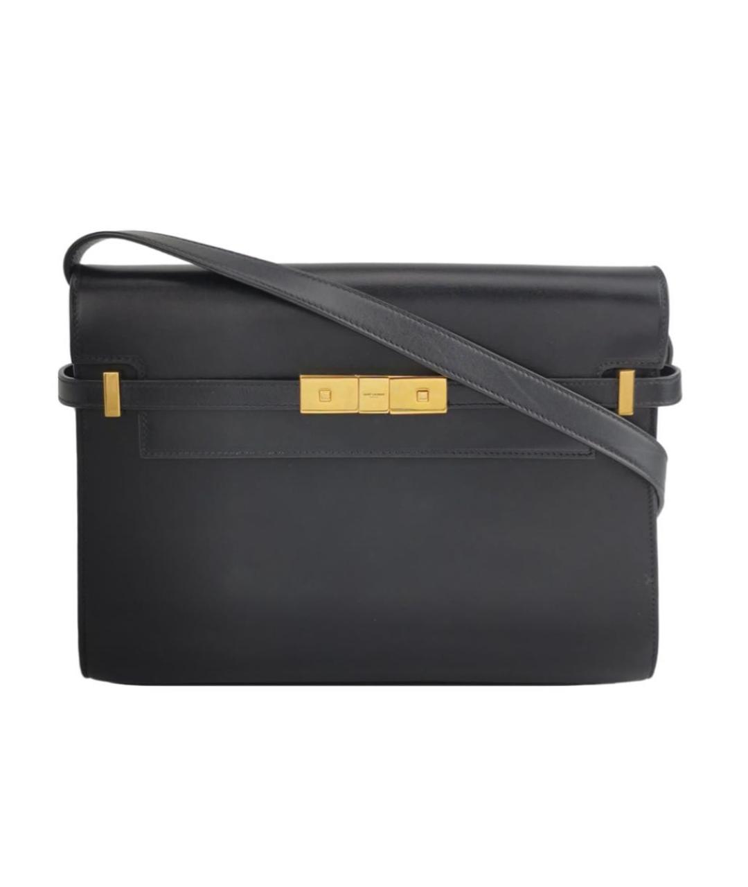 SAINT LAURENT Черная кожаная сумка через плечо, фото 1