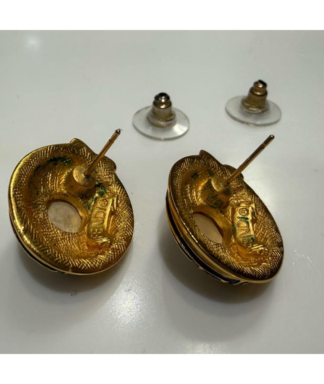 FENDI Золотые латунные серьги, фото 4