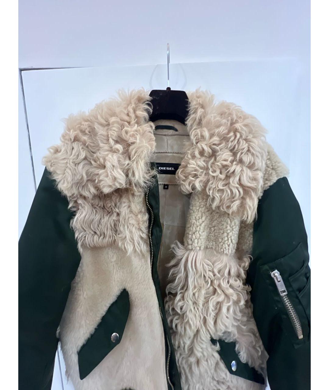 DIESEL Хаки меховая куртка, фото 3