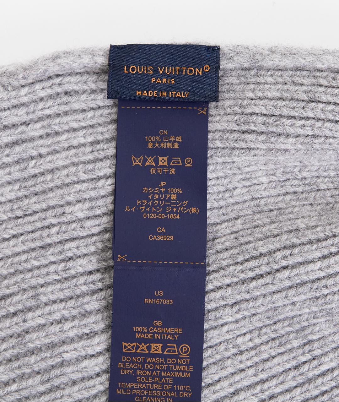 LOUIS VUITTON Серая кашемировая шапка, фото 4