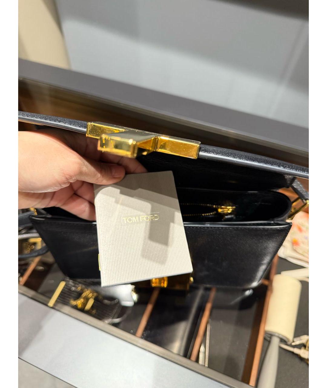 TOM FORD Черная кожаная сумка через плечо, фото 5