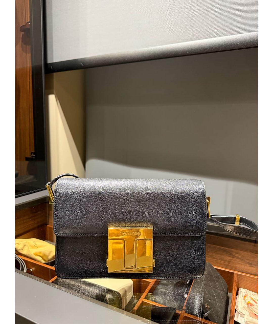 TOM FORD Черная кожаная сумка через плечо, фото 9